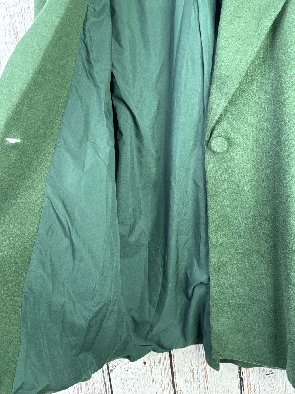 Myellement Boutique Forest Green Winter Coat One Button Closure Medium Nwot — image 5 of 8